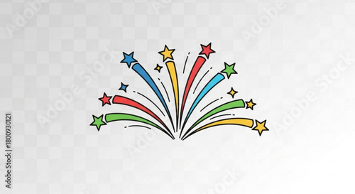 Celebration fireworks stars vector graphic design for festive events and party decorations illustration graphic design