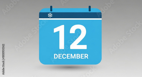 December twelfth calendar icon vector graphic winter holiday season event reminder date appointment schedule 12th