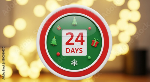 Christmas advent calendar countdown with 24 days until christmas holiday season celebration festive time