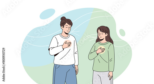 People Practicing Mindfulness and Peaceful Breathing Techniques to Feel Inner Calm