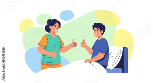 Positive Reinforcement: Patient Receives Encouragement From Medical Staff Member After Check