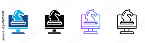 Strategy Icon Multiple Style Vector Illustration
