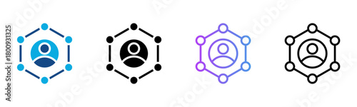 Social Icon Multiple Style Vector Illustration
