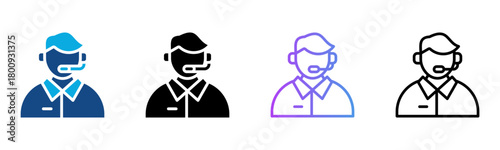 Call Canter Icon Multiple Style Vector Illustration
