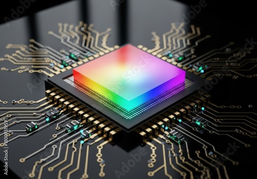 Wallpaper Mural Central processing unit cpu microchip semiconductor technology chip Torontodigital.ca