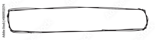A simple, hand-drawn black rectangular frame with an irregular, scribbled outline provides a casual and artistic border element on a clean white background