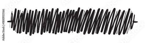 Abstract hand-drawn black marker scribble on a white background, a messy, chaotic texture element for artistic design, grunge illustration, or highlighting content