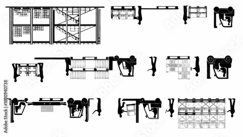 Professional architectural plan showing office furniture layout for interior design projects and space planning needs