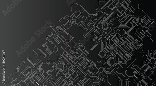 White circuit diagram on black background.