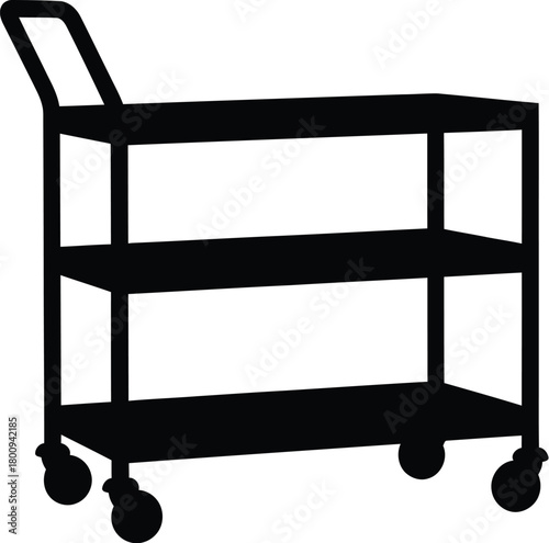 Black silhouette of a Kitchen Trolley Icon
