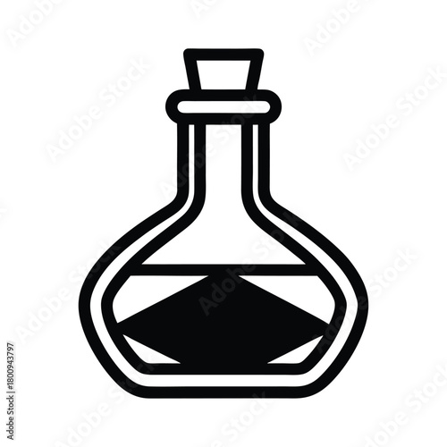 Potion Bottle Outline Vector Illustration