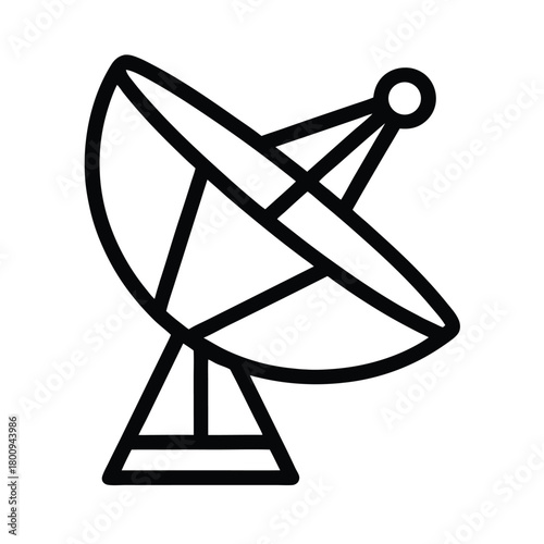Satellite Dish Outline Vector Illustration
