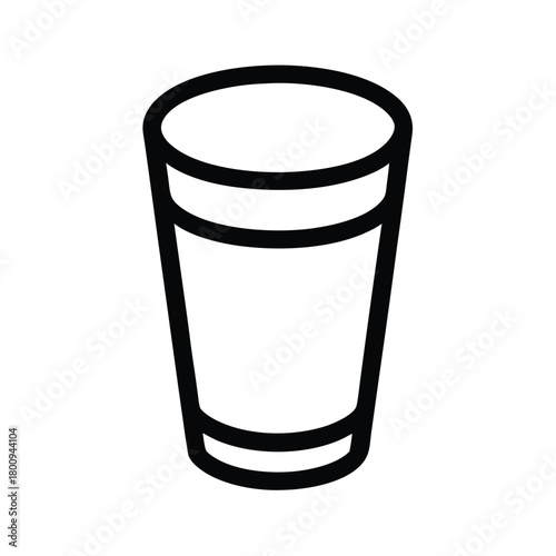 Shot Glass Outlined Icon Vector Illustration
