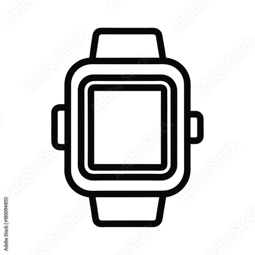 Smart Watch Outline Vector Illustration