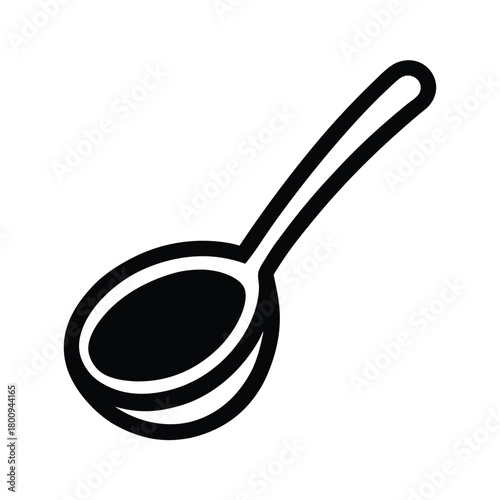 Soup Spoon Outlined Icon Vector Illustration