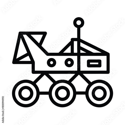 Space Rover Outline Vector Illustration
