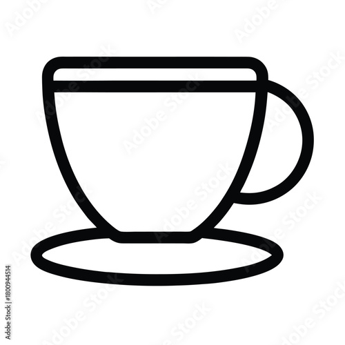 Teapot Outlined In Bold Vector Illustration