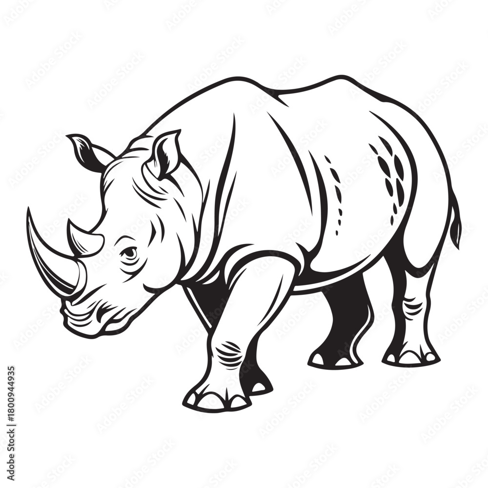 Obraz premium Rhinoceros illustration Vector