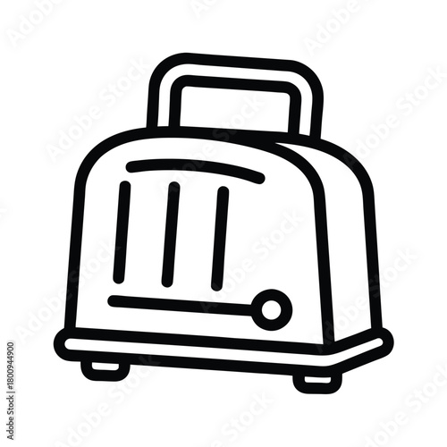 Toaster Outlined In Bold Vector Illustration