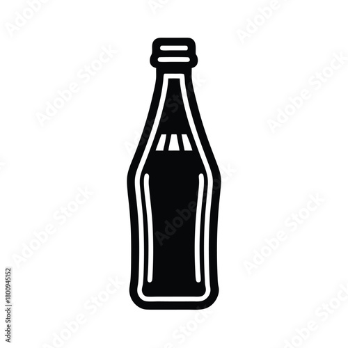 Vintage Soda Bottle Outline Vector Illustration