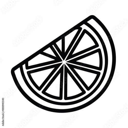 Orange Slice Outline Vector Illustration