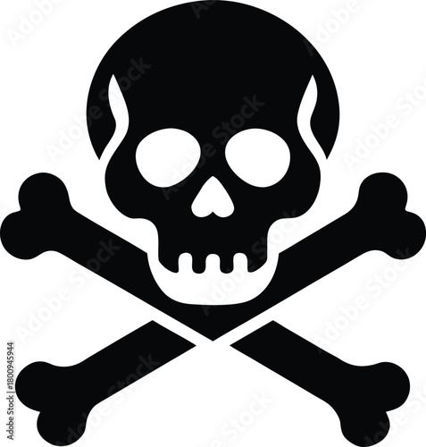 Danger skull and crossbones icon for safety and hazard warnings