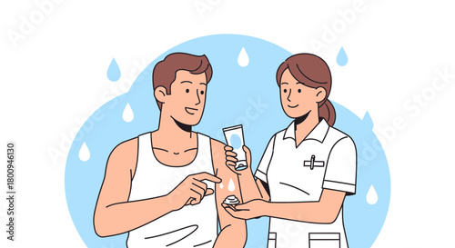 Medical Professional Applying Cream on Patient's Skin for Health and Wellness Treatment
