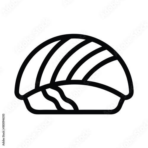 Nigiri Sushi Outlined Icon Vector Illustration