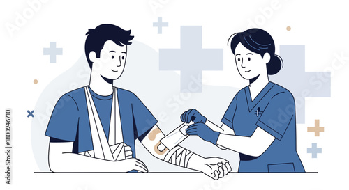 Medical Professional Providing First Aid to Injured Patient After Accident Occurrence