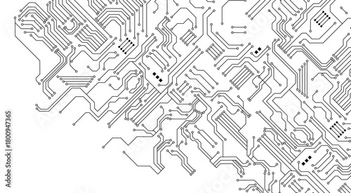 Abstract Technology Background , circuit board pattern. Black circuit diagram on white background. stock illustration