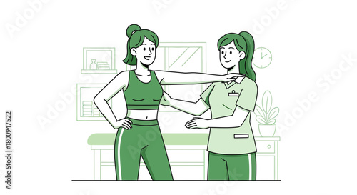 Patient Undergoing Physical Therapy Rehabilitation Assessment and Guidance for Wellbeing