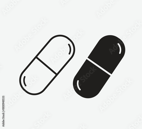 Capsule Icon – Medical Pill Symbol illustration