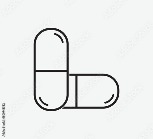 Capsule Icon – Medical Pill Symbol illustration