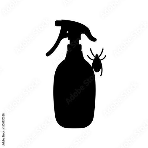 Pest control spray bottle silhouette symbol bug insecticide chemical danger threat