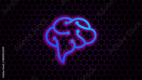 Digital Human Brain AI hi Tech Background Technology Vector Illustration