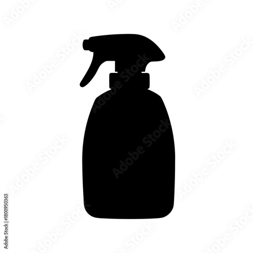 Black silhouette icon of a bug spray bottle ready for use