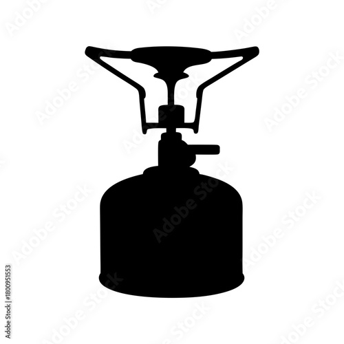 Silhouette of a compact camping stove for outdoor cooking and backpacking adventures