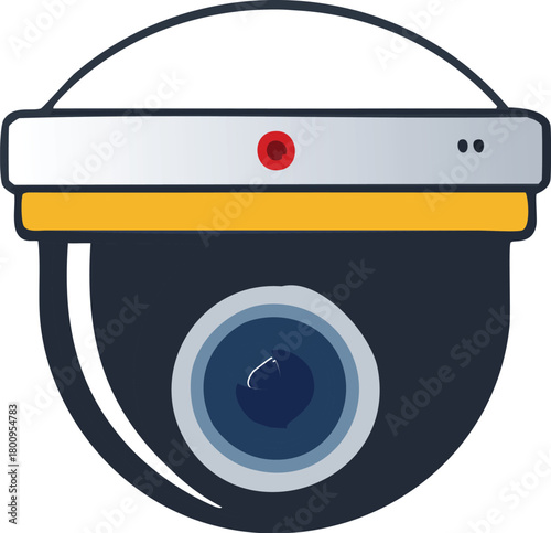 Modern CCTV security camera with integrated surveillance system and high definition lens