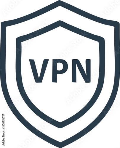 VPN Security Shield Secure Online Connection Protection Icon for Privacy and Network Safety