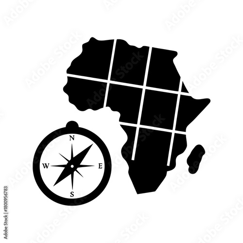 Africa map compass navigation exploration adventure travel guidance discovery journey direction