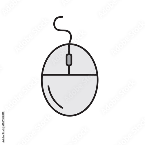 Sleek plain mouse icon in neat line art with soft curve and calm tone. Clean mod tool for pc use in flat form with pure shape for clear view now light