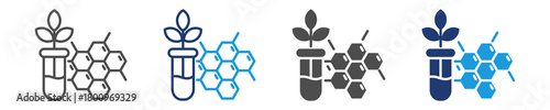 biotechnology icon set multiple style