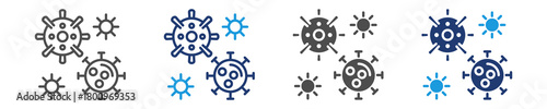 virus icon set multiple style