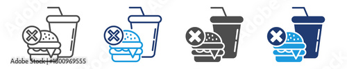 unhealthy food icon set multiple style
