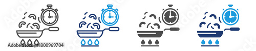 cooking process icon set multiple style