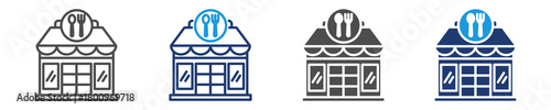 restaurant icon set multiple style