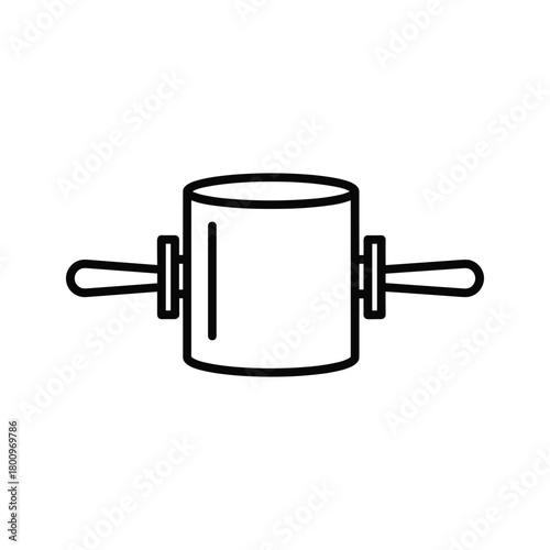 Rolling pin outline icon vector graphic. essential kitchen utensil for baking, cooking, pastry, and dough preparation. bakery equipment symbol.