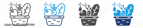 fresh food icon set multiple style