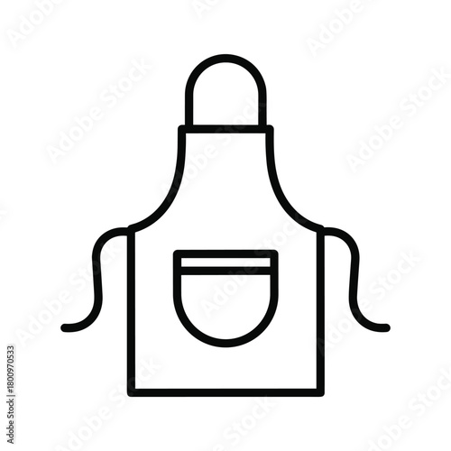 Apron icon line art vector graphic illustration. kitchen garment for cooking, baking, chef, protection, clean clothes.