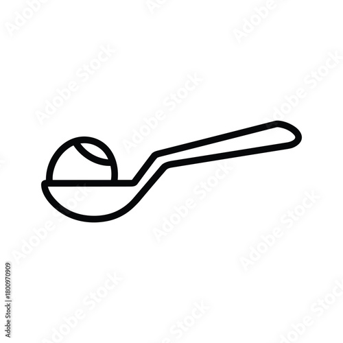 Scoop of ice cream icon, perfect for culinary projects, dessert menus, sweet treat promotions, and food-related designs.